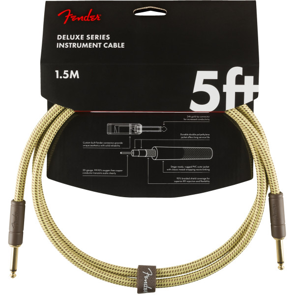Інструментальний кабель FENDER CABLE DELUXE SERIES 5' TWEED