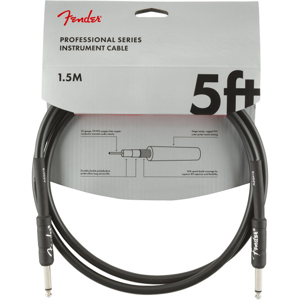 Інструментальний кабель FENDER CABLE PROFESSIONAL SERIES 5' BLACK