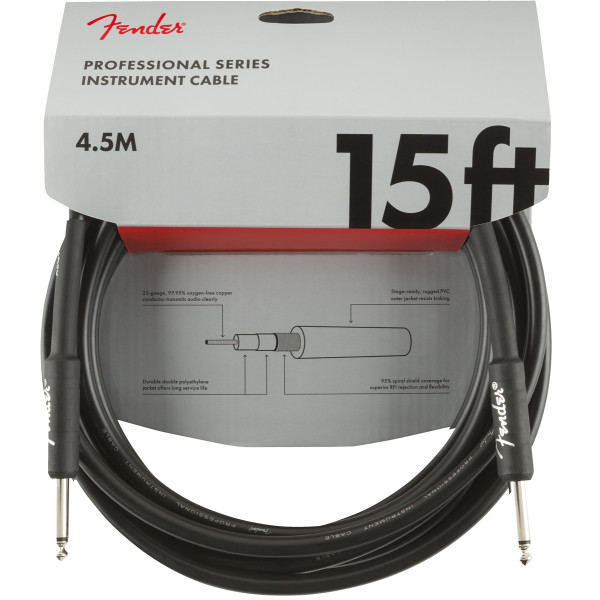 Інструментальний кабель FENDER CABLE PROFESSIONAL SERIES 15' BLACK