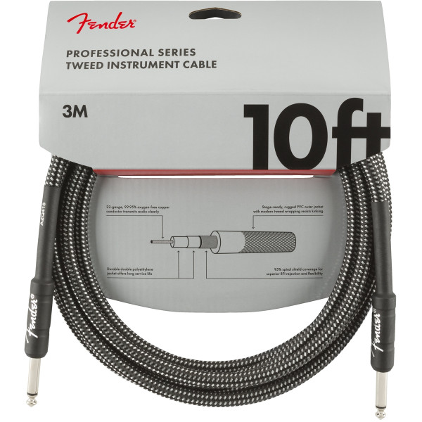 Інструментальний кабель FENDER CABLE PROFESSIONAL SERIES 10' GREY TWEED