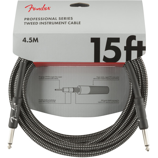 Інструментальний кабель FENDER CABLE PROFESSIONAL SERIES 15' GREY TWEED