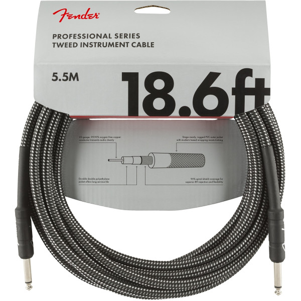 Інструментальний кабель FENDER CABLE PROFESSIONAL SERIES 18.6' GREY TWEED