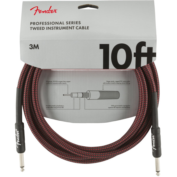 Інструментальний кабель FENDER CABLE PROFESSIONAL SERIES 10' RED TWEED