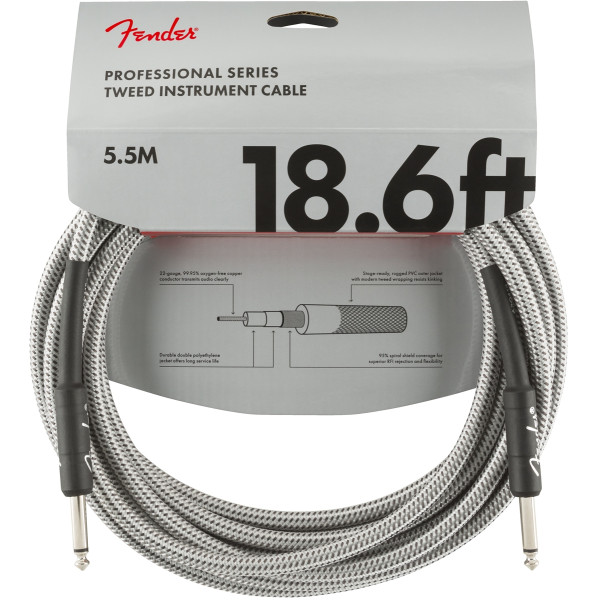 Інструментальний кабель FENDER CABLE PROFESSIONAL SERIES 18.6' WHITE TWEED