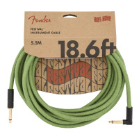 Інструментальний кабель FENDER CABLE FESTIVAL HEMP INSTRUMENT 18.6' GREEN