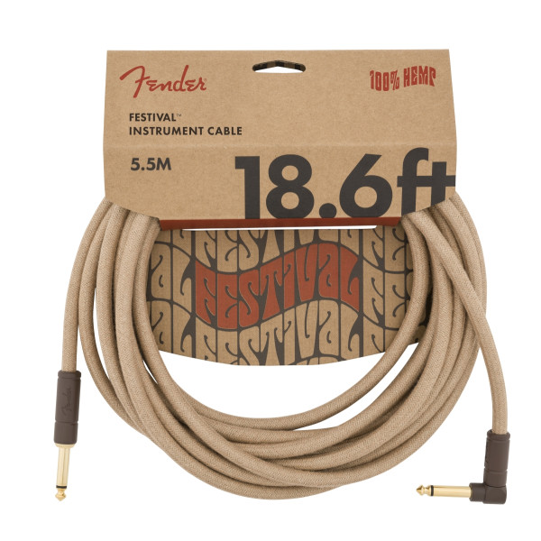 Інструментальний кабель FENDER CABLE FESTIVAL HEMP INSTRUMENT 18.6' NATURAL