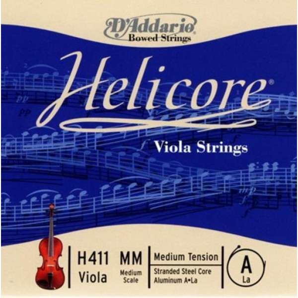 Струна ля для альта D'ADDARIO HELICORE VIOLA SINGLE A STRING Medium Scale Medium Tension