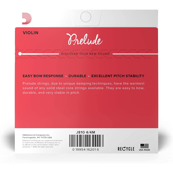 Комплект струн для віолончелі D'ADDARIO PRELUDE CELLO STRING SET 4/4 Scale Medium Tension