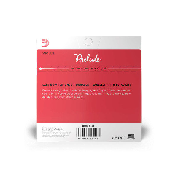 Комплект струн для скрипки D'ADDARIO PRELUDE J810 4/4 Light Tension