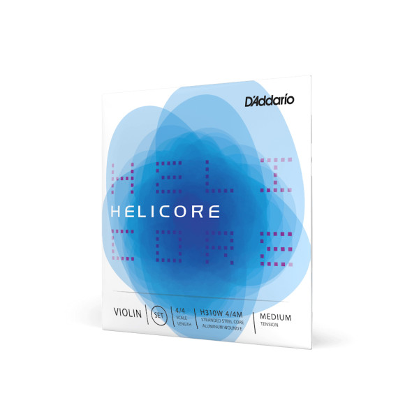 Комплект струн для скрипки D'ADDARIO HELICORE VIOLIN STRING SET WOUND E 4/4 Scale Medium Tension