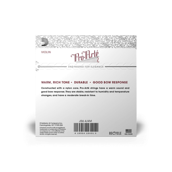 Комплект струн для скрипки D'ADDARIO PRO-ARTÉ VIOLIN STRING SET 4/4 Scale Medium Tension