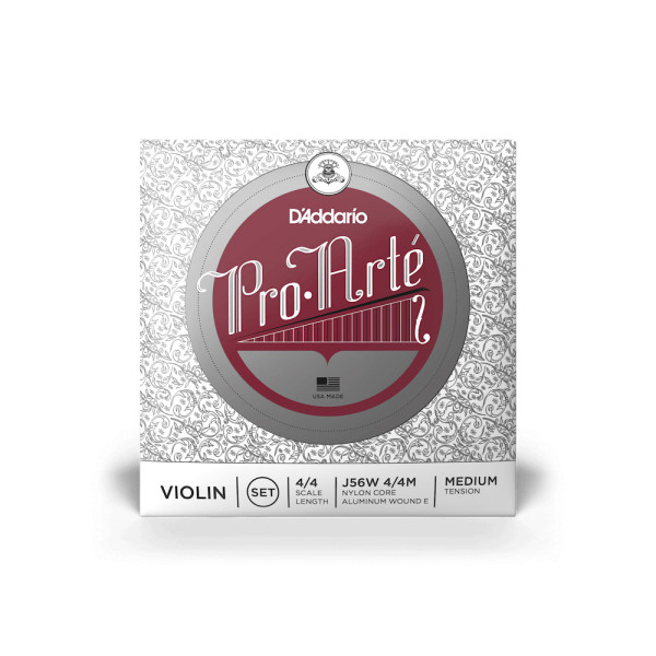 Комплект струн для скрипки D'ADDARIO PRO-ARTÉ VIOLIN STRING SET WITH WOUND E 4/4 Scale Medium Tension
