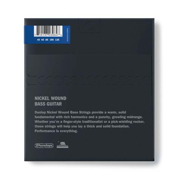Комплект струн для бас-гітари DUNLOP DBN45125 NICKEL WOUND BASS STRINGS 45-125 | 5-STRING