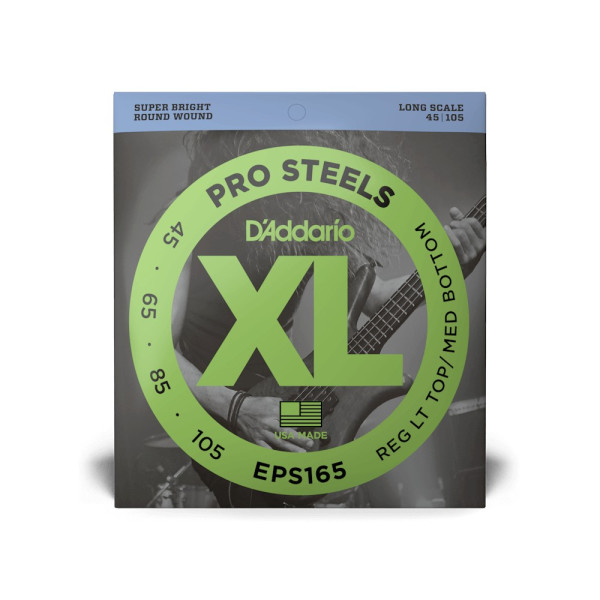 Комплект струн для бас-гітари D'ADDARIO EPS165 XL PROSTEELS REG LIGHT TOP / MED BOTTOM (45-105)