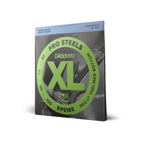 Комплект струн для бас-гітари D'ADDARIO EPS165 XL PROSTEELS REG LIGHT TOP / MED BOTTOM (45-105)