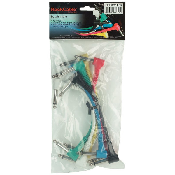 Інструментальний патч-кабель ROCKCABLE Patch Cable, Multi-Color, 15 cm (6pcs)