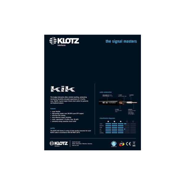 Інструментальний кабель KLOTZ KIK3.0PPSW