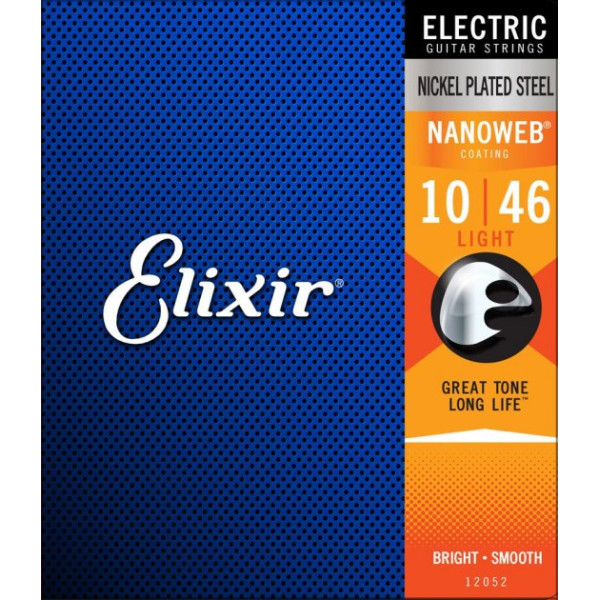 Комплект струн для електрогітари ELIXIR 12052 NICKEL PLATED STEEL NANOWEB 10-46