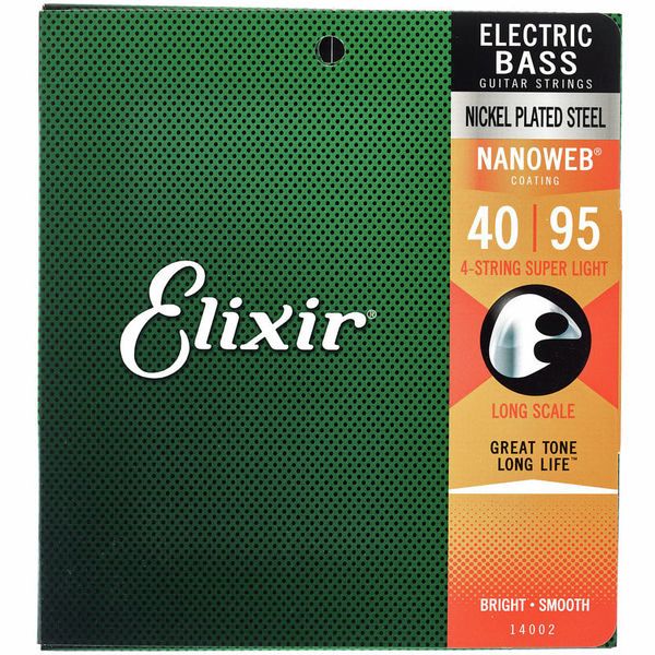 Комплект струн для бас-гітари ELIXIR 14002+15425 NICKEL PLATED STEEL NANOWEB 40-125