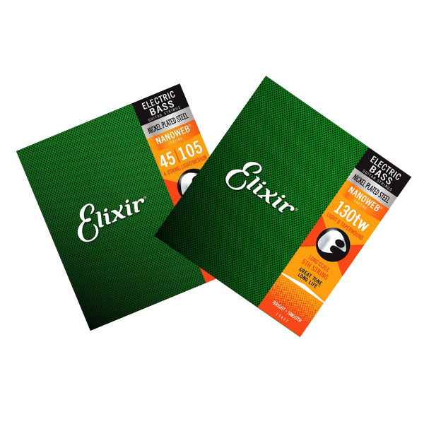 Комплект струн для бас-гітари ELIXIR 14077+15432 NICKEL PLATED STEEL NANOWEB 45-130 TW