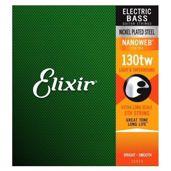 Комплект струн для бас-гітари ELIXIR 14087+15433 NICKEL PLATED STEEL NANOWEB 45-130 TW