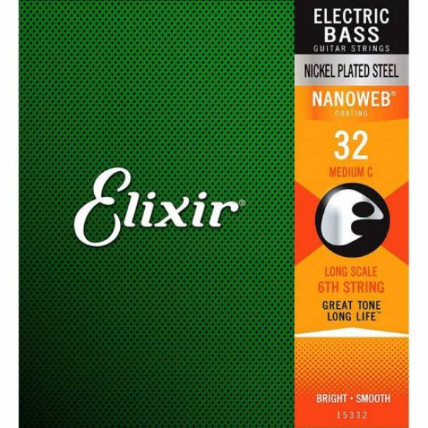 Комплект струн для бас-гітари ELIXIR 14087+15433+15332 NICKEL PLATED STEEL NANOWEB 32-130 TW