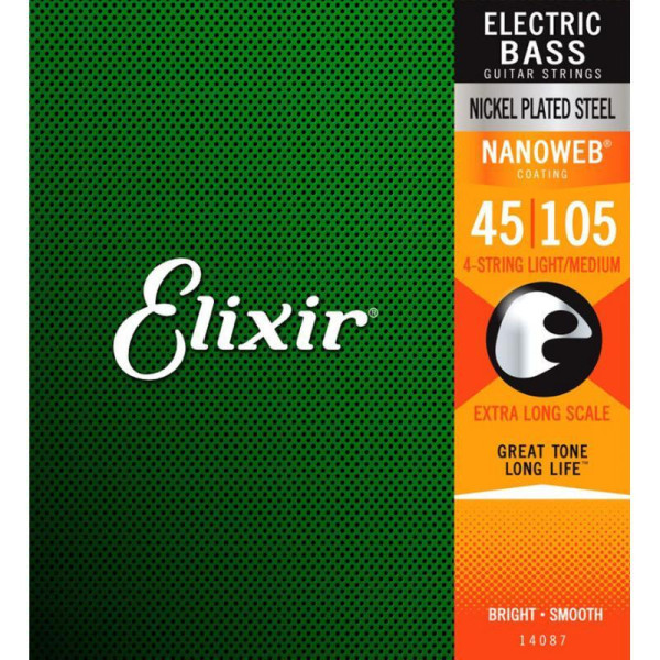 Комплект струн для бас-гітари ELIXIR 14087+15433+15332 NICKEL PLATED STEEL NANOWEB 32-130 TW