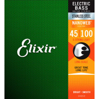 Комплект струн для бас-гітари ELIXIR 14652 STAINLESS STEEL NANOWEB 45-100