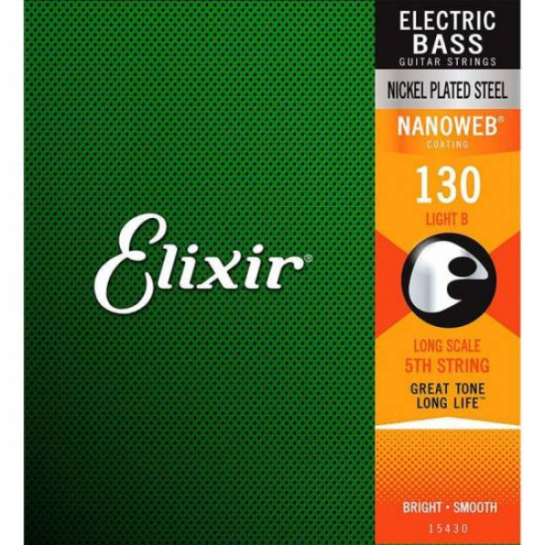 Струна №5 сі для бас-гітари ELIXIR 15430 NICKEL PLATED STEEL NANOWEB 130