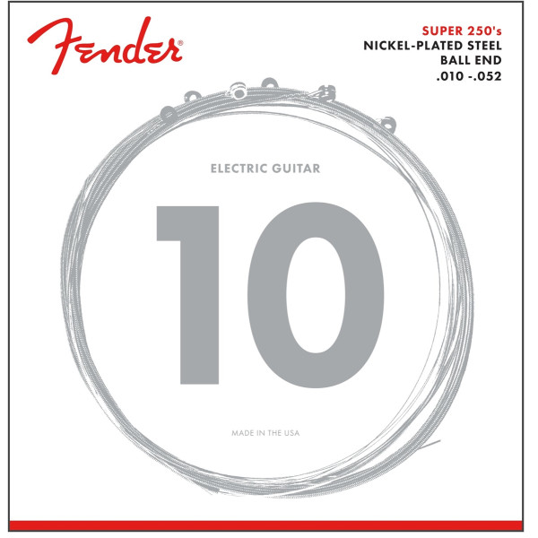 Комплект струн для електрогітари FENDER 250RH SUPER 250s NICKEL-PLATED STEEL 10-52