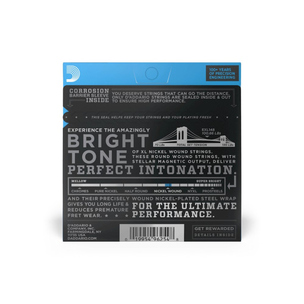 Комплект струн для електрогітари D'ADDARIO EXL148 XL NICKEL WOUND EXTRA HEAVY (12-60)