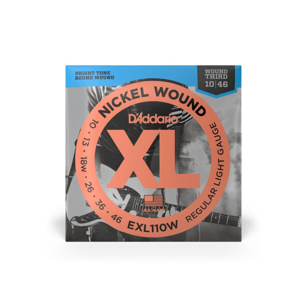 Комплект струн для електрогітари D'ADDARIO EXL110W XL NICKEL WOUND REGULAR LIGHT WOUND 3RD (10-46)