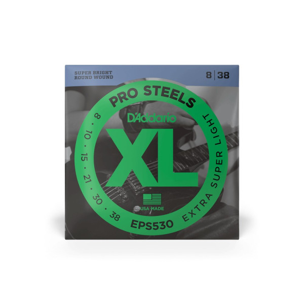 Комплект струн для електрогітари D'ADDARIO EPS530 XL PROSTEELS EXTRA SUPER LIGHT (08-38)