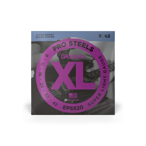 Комплект струн для електрогітари D'ADDARIO EPS520 XL PROSTEELS SUPER LIGHT (09-42)