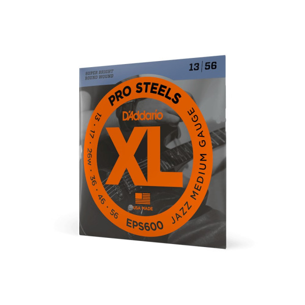 Комплект струн для електрогітари D'ADDARIO EPS600 XL PROSTEELS JAZZ MEDIUM (13-56)