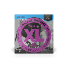 Комплект струн для електрогітари D'ADDARIO EXL120-7 XL NICKEL WOUND SUPER LIGHT 7-STRING (09-54)
