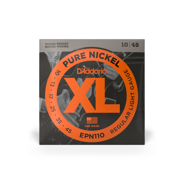 Комплект струн для електрогітари D'ADDARIO EPN110 XL PURE NICKEL REGULAR LIGHT (10-45)