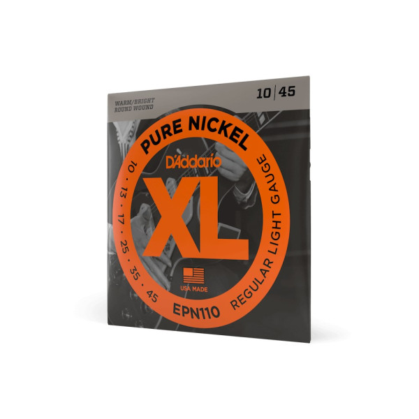Комплект струн для електрогітари D'ADDARIO EPN110 XL PURE NICKEL REGULAR LIGHT (10-45)