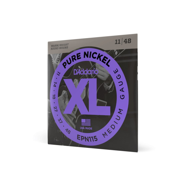 Комплект струн для електрогітари D'ADDARIO EPN115 XL PURE NICKEL BLUES/JAZZ ROCK (11-48)