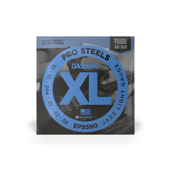 Комплект струн для електрогітари D'ADDARIO EPS590 XL PROSTEELS JAZZ LIGHT (12-52)