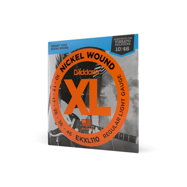 Комплект струн для електрогітари D'ADDARIO EKXL110 XL NICKEL WOUND REGULAR LIGHT REINFORCED (10-46)