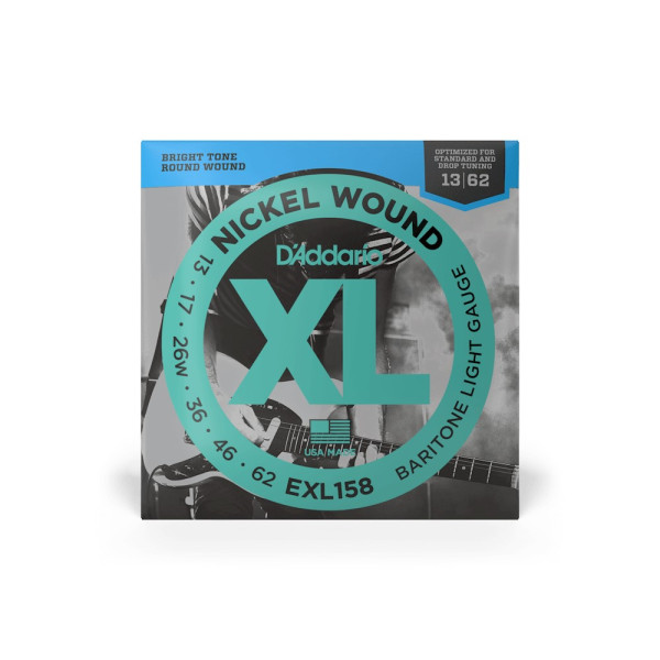 Комплект струн для електрогітари D'ADDARIO EXL158 XL NICKEL WOUND BARITONE LIGHT (13-62)