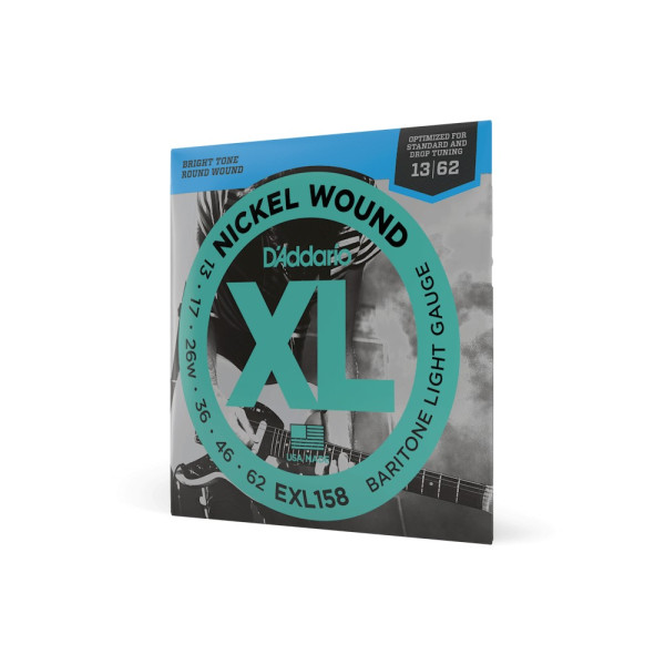 Комплект струн для електрогітари D'ADDARIO EXL158 XL NICKEL WOUND BARITONE LIGHT (13-62)
