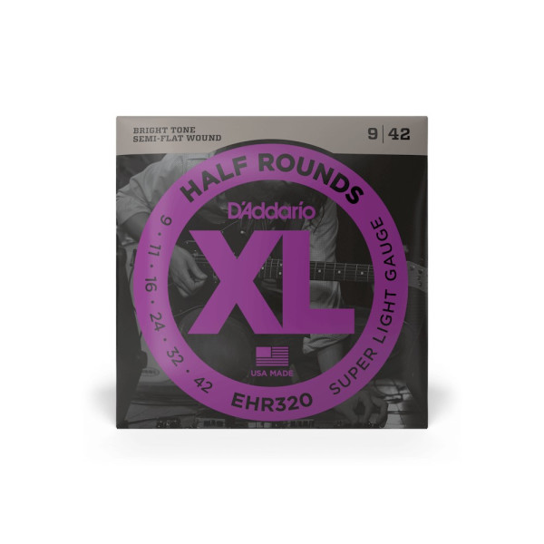 Комплект струн для електрогітари D'ADDARIO EHR320 XL HALF ROUNDS SUPER LIGHT (09-42)