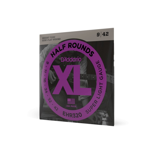 Комплект струн для електрогітари D'ADDARIO EHR320 XL HALF ROUNDS SUPER LIGHT (09-42)