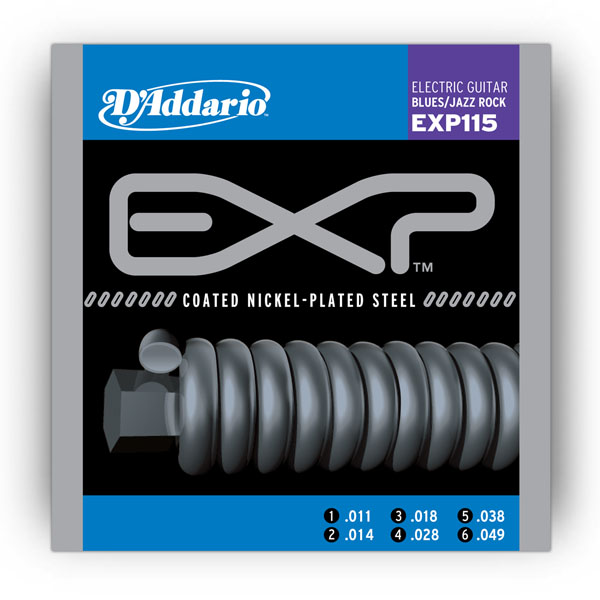 Комплект струн для електрогітари D'ADDARIO EXP115 EXP COATED NICKEL BLUES / JAZZ ROCK (11-49)