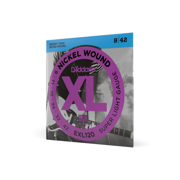 Комплект струн для електрогітари D'ADDARIO EXL120 XL NICKEL WOUND SUPER LIGHT (09-42)