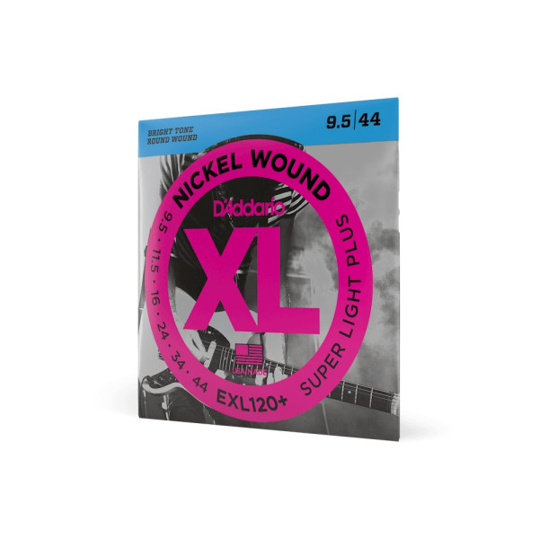 Комплект струн для електрогітари D'ADDARIO EXL120+ XL NICKEL WOUND SUPER LIGHT PLUS (9.5-44)