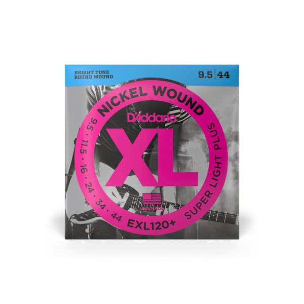 Комплект струн для електрогітари D'ADDARIO EXL120+ XL NICKEL WOUND SUPER LIGHT PLUS (9.5-44)