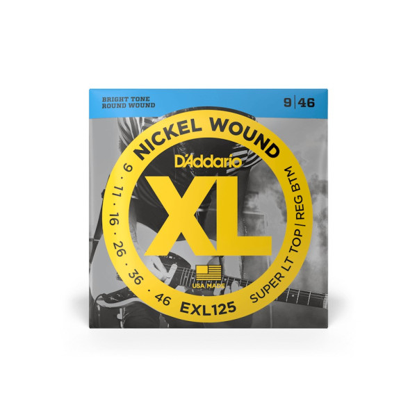 Комплект струн для електрогітари D'ADDARIO EXL125 XL NICKEL WOUND SUPER LIGHT TOP / REGULAR BOTTOM (09-46)